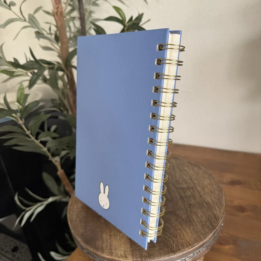 Miffy Character Illustration Blue Spiral Hardcover Notebook 200 Lined Pages NEW